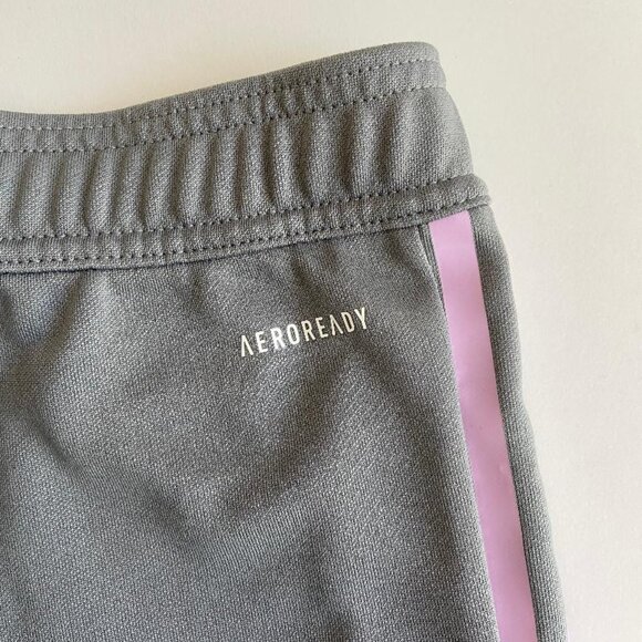 🆕 Adidas Girls' Grey with Pink & Blue Ombre Striped Zippered Track Pants - Picture 9 of 11